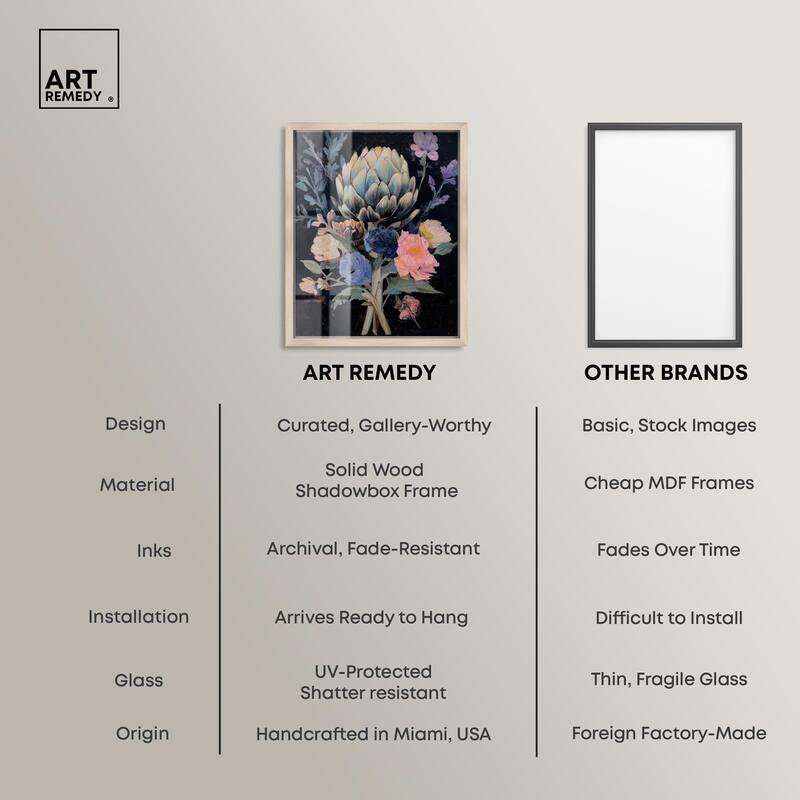 Moody Artichoke I Shadowbox by Art Remedy