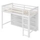 preview thumbnail 11 of 28, Twin Size Wood Loft Bed w/ 8 Open Storage Shelves and Built-in Ladder
