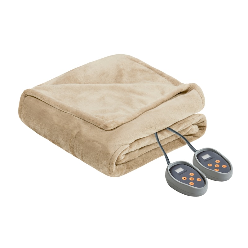 Beautyrest Solid Microlight to Berber Heated Blanket