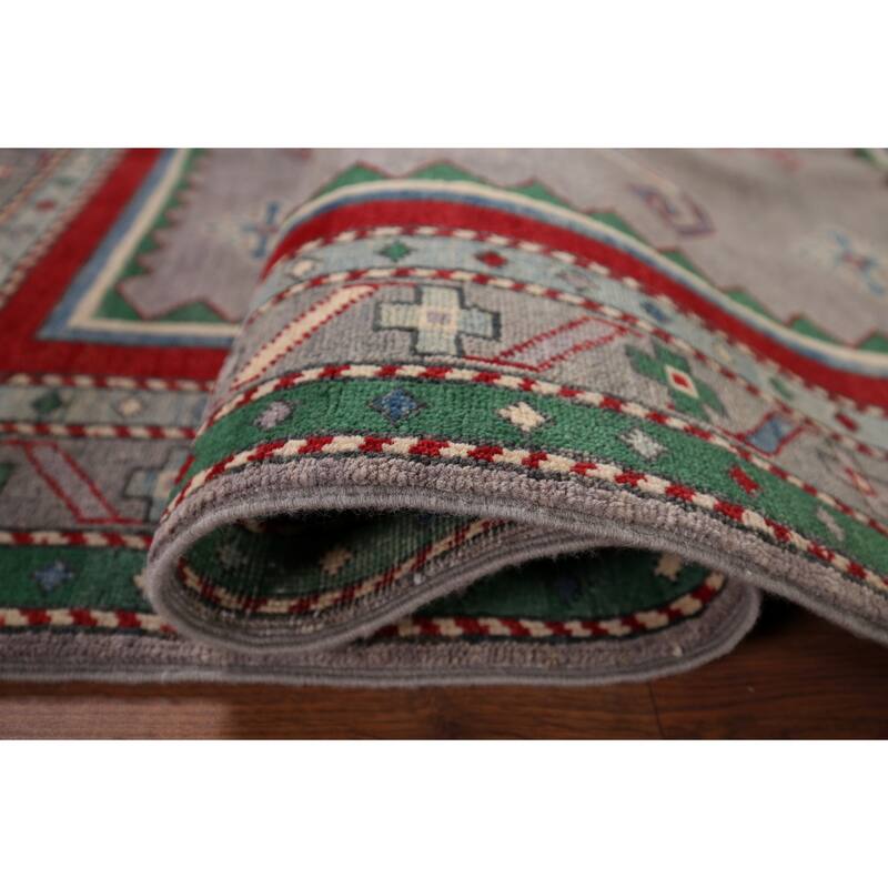 Kazak Oriental Accent Rug Handmade Wool Carpet - 4'3" x 5'8"