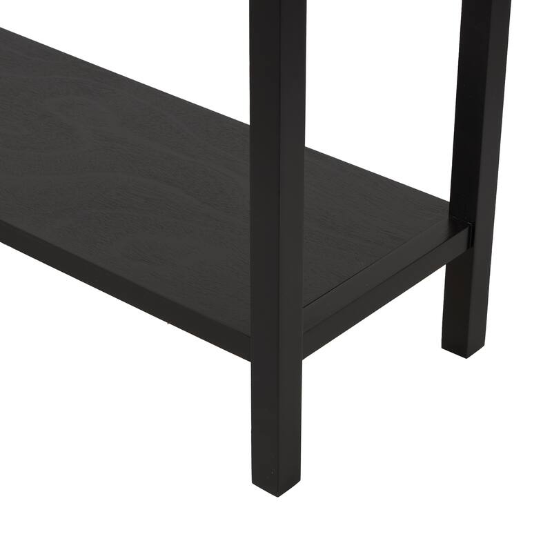 Black Wooden Handmade 3 Drawers Living Room Console Table with Gold Handles