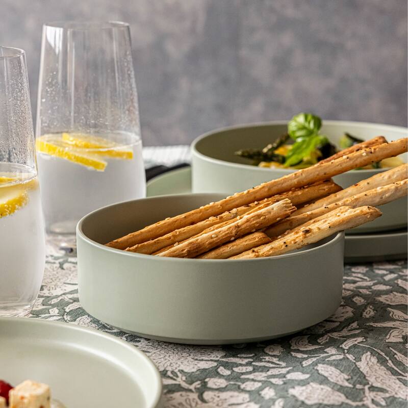 over&back Stackable 25oz Semi-Matte Stoneware Cereal Bowls