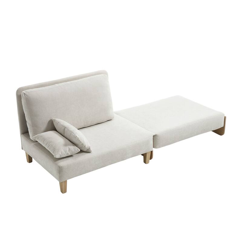Foldable Sofa Bed Recliner, 3-In-1 Convertible Sleeper, Suitable For Small Spaces, With Three Pillows