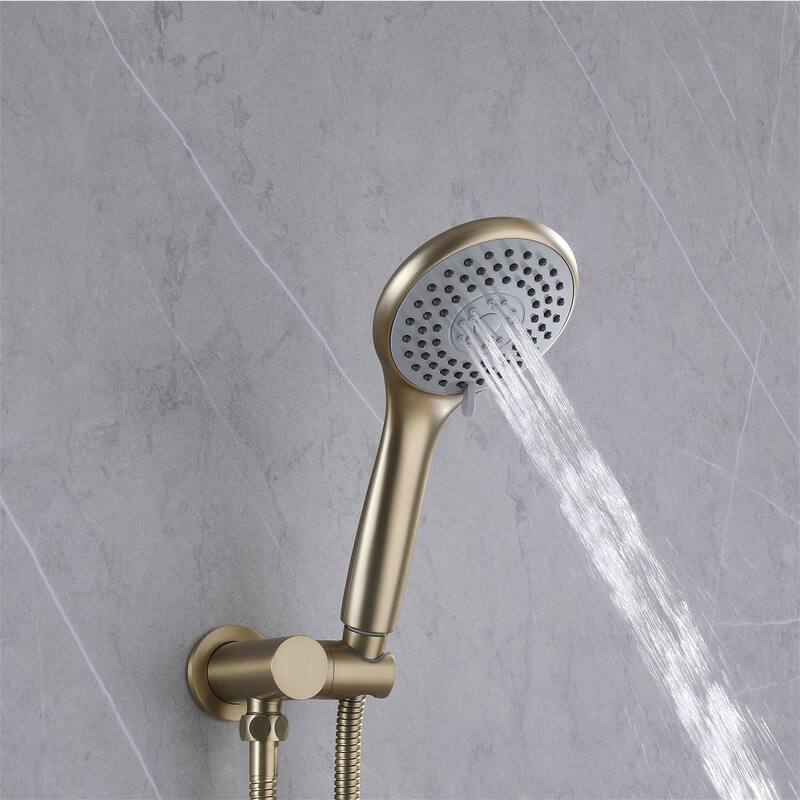 Wall Mount Shower Faucet with Hand Shower 9.84 Inch Shower System with Pressure Balance Valve