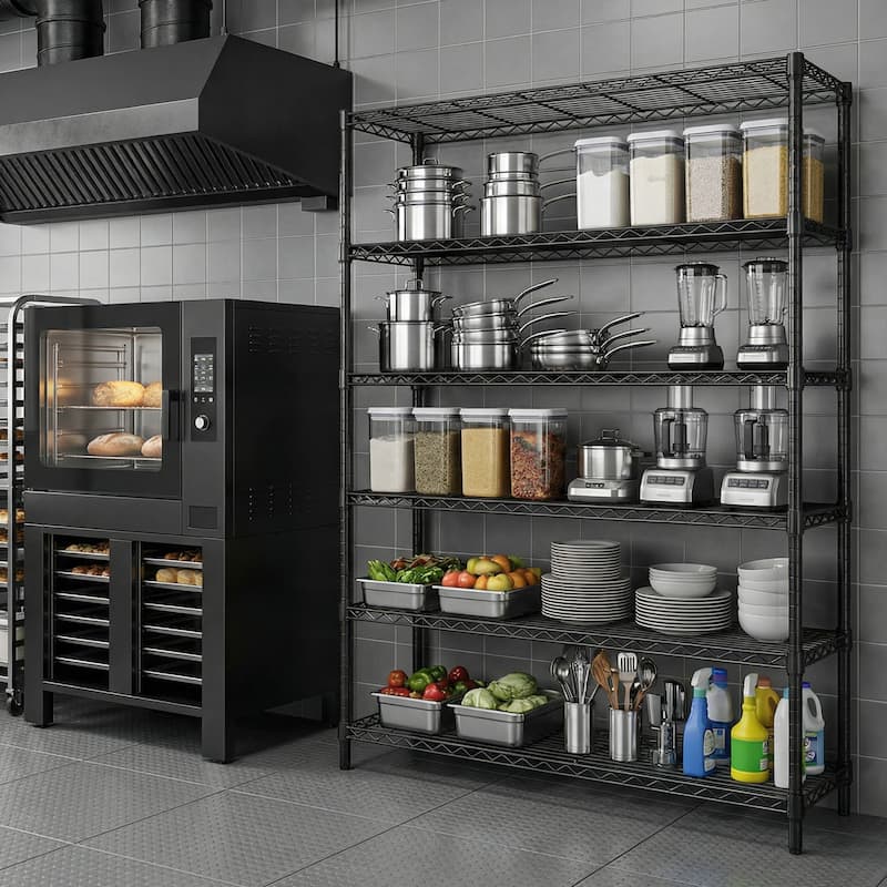 6 Tiers Storage Shelves Load 2100LBS, Metal Shelving Wire Metal Shelving Unit Shelves for Storage Adjustable Garage Shelving