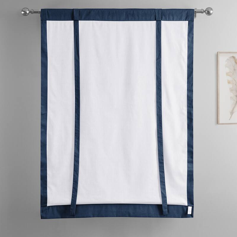 Exclusive Fabrics Solid Blackout Cotton Tie-Up Window Shade (1 Panel)