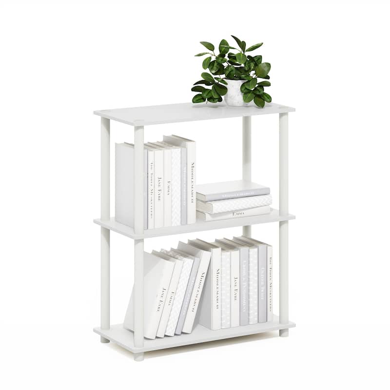 3 Tiers Wood Household Shelving Unit in White (23.6 in. W x 29.5 in. H x 11.6 in. D) - 23.6