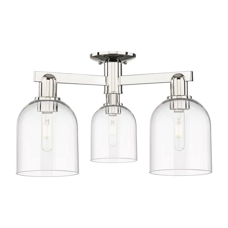Innovations Lighting 716-3F-12-23 Bella Semi-Flush Bella 3 Light 23" - Polished Nickel / Clear