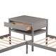preview thumbnail 9 of 16, Built-in Table and Drawers Storage Twin Size L-Shaped Platform Beds with Built-in Rectangle Table.