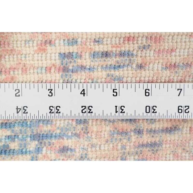 Hand Knotted Oriental Viscose Silk Carpet Modern Abstract Pink Abstract Area Rug - 3' 10'' X 2' 0''