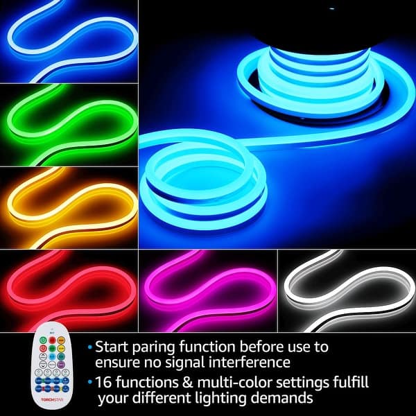 50ft Rgb Led Neon Rope Light Strip For Room Decor Waterproof Vibe Led Light String Lights Fairy Lights Home Garden