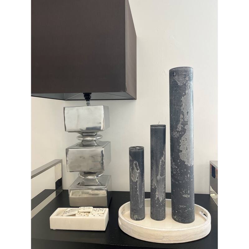 Lg. Pillar Candle 3.75" x 17.75"H Anthracite -ST - Anthracite