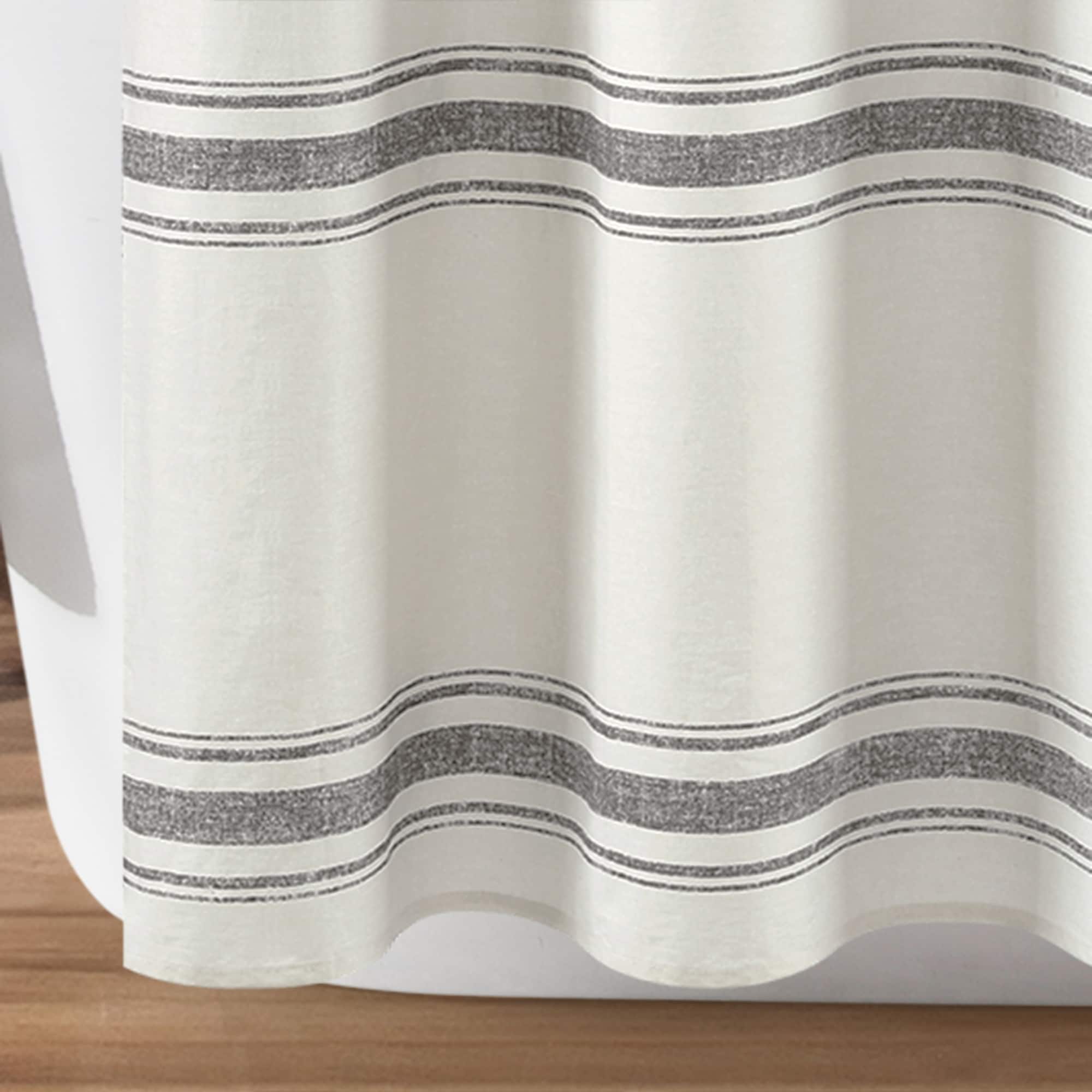 Farmhouse Stripe Shower Curtain by Lush Decor Rustic Bathroom Decor-image