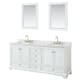 Option White / White Carrara Marble Top / Brushed Gold