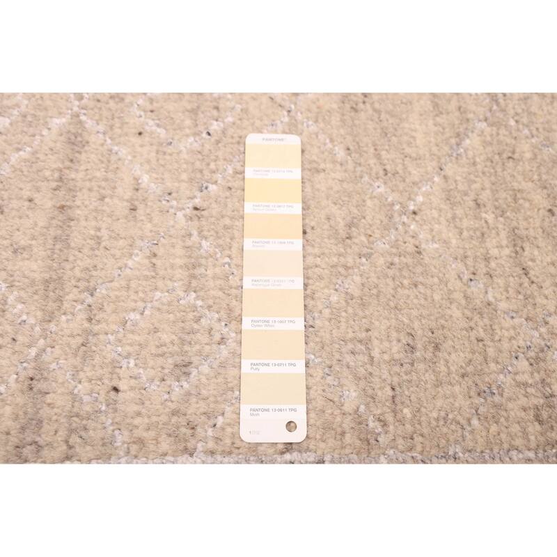 ECARPETGALLERY Hand-knotted Tangier Light Khaki Silk, Wool Rug - 5'0 x 7'9