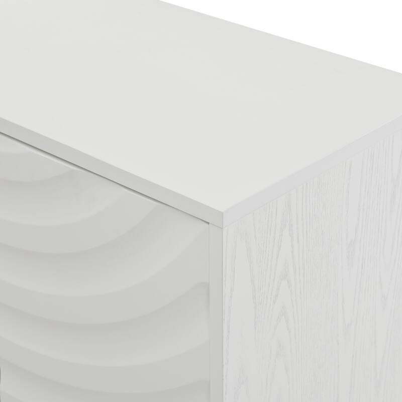 Wavy Pattern Sideboard Cabinet,Modern Wood Buffet for Kitchen & Dining