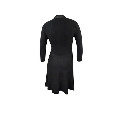 black ribbed sweater dress