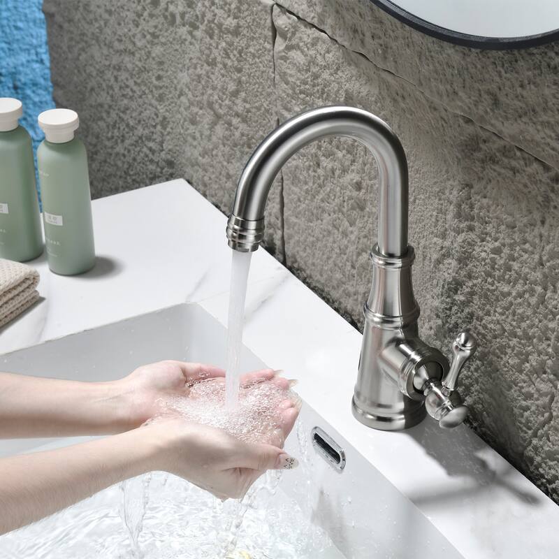 10.9"H Solid Brass Single-handle Bathroom Sink Faucet