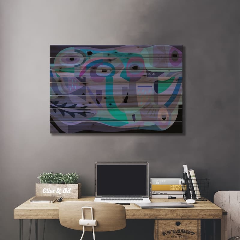 Sea Creature Print On Wood by Charles Harker - Multi-Color