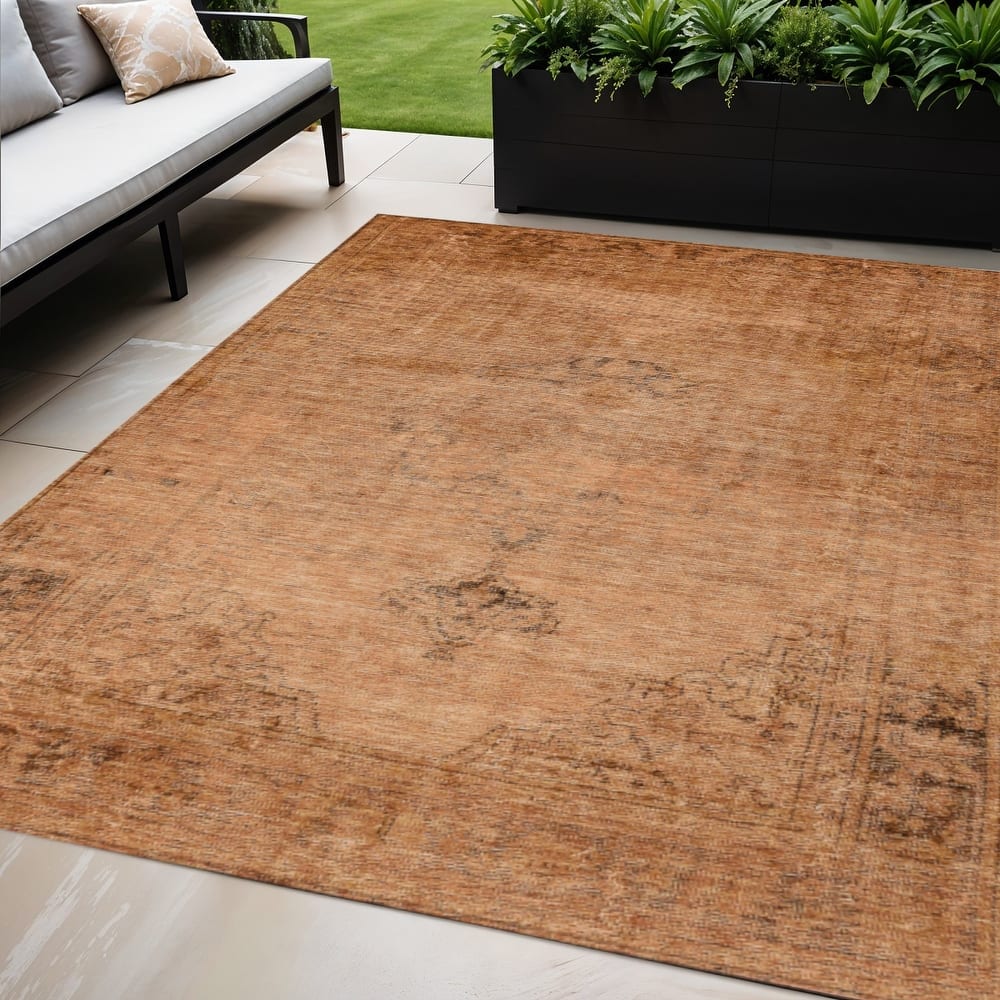 HomeRoots Oriental Traditional Rectangle Outdoor Rug