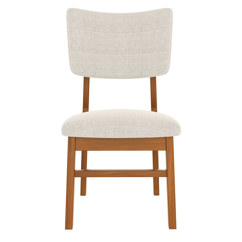 Upholstered Dining Chairs Set of 4, Armless Dining Chairs with Rubberwood Frame and Curved Backrest for Dining Room