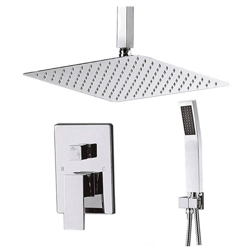 1-Spray Patterns with 10 in. Wall Mount Dual Shower Heads