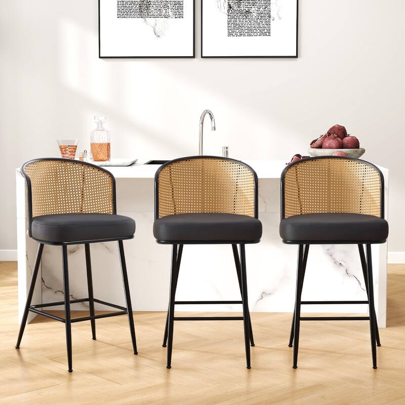 26"/29" Rattan Upholstered Bar Stool /Counter Stools Set of 2/3/4
