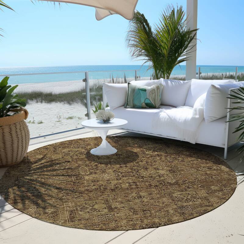 Machine Washable Indoor/ Outdoor Chantille Vintage Traditional Rug