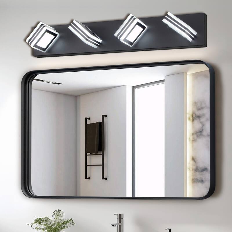Modern 4-Light Acrylic Bathroom Vanity Lights Over Mirror