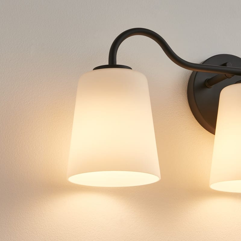 KAWOTI W23.5 inch Bathroom Vanity Light with Frosted Glass - W23.5" x E6" x H8.7"