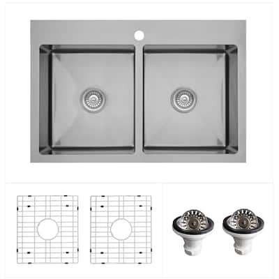 Karran USA EL-35-PK1 Elite 33" Drop In Double Basin Stainless Steel
