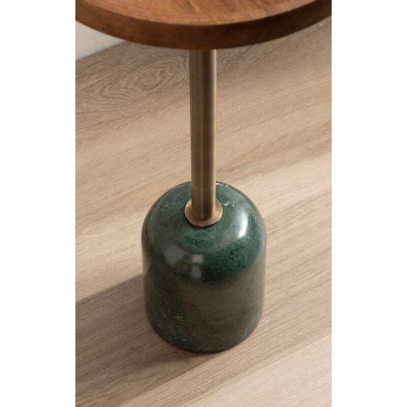 Kate and Laurel Shorrock Wood and Marble Side Table