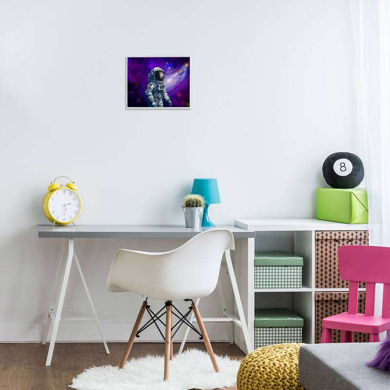 Stupell Astronaut with Swirling Galaxy Framed Giclee Art Design By Jesse Keith
