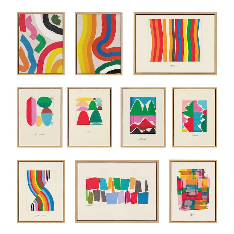 Kate and Laurel Sylvie Colorful Frame Canvas Art Set by Amber Vittoria