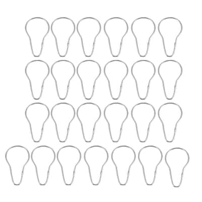 Shower Curtain Ring Hooks Metal for Bathroom Shower Rods Curtains Liners 25pcs - Silver Tone