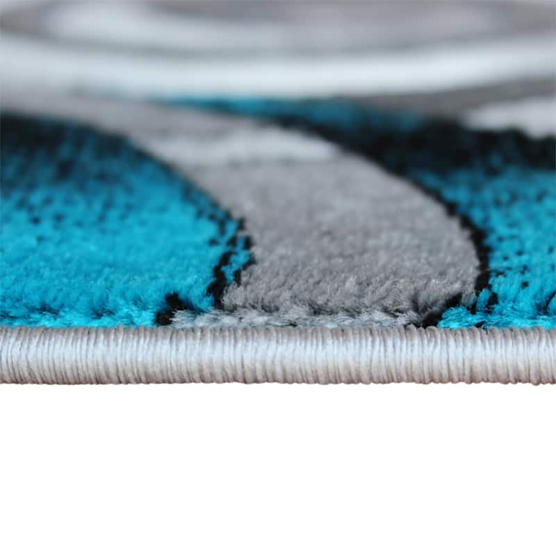 Modern Spiral Patterned Olefin Indoor Area Rug