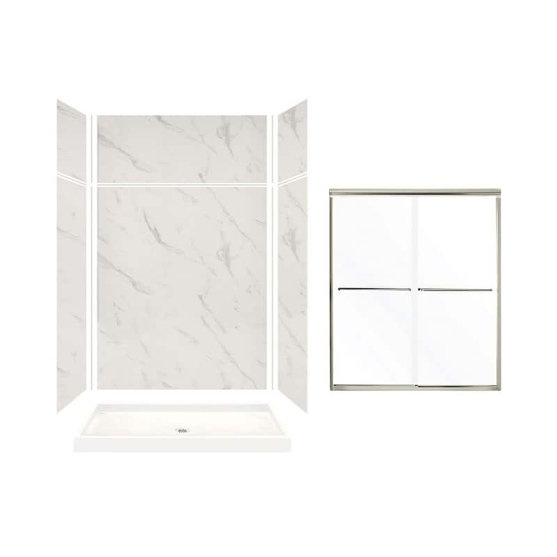Transolid Expressions 60-in X 32-in X 96-in Glue to Wall Shower Kit - 32" x 60" x 96"