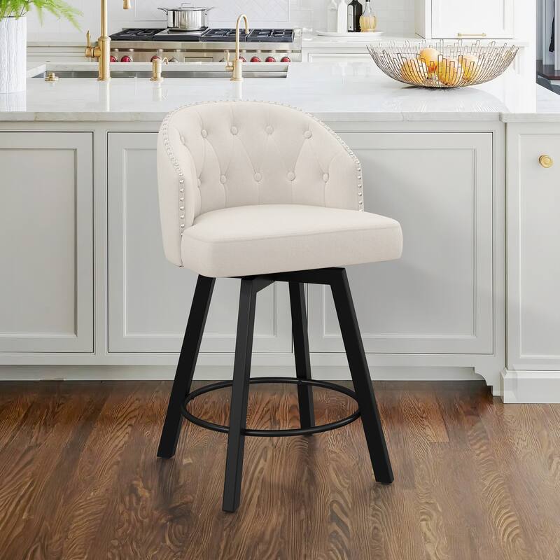 26" Counter Height Bar Stools, Swivel Counter Stools With Backs - 26" H