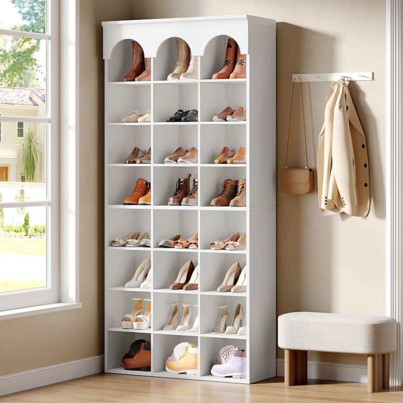 8-Tier Freestanding Shoes Rack Organizer with 24 Cubbies