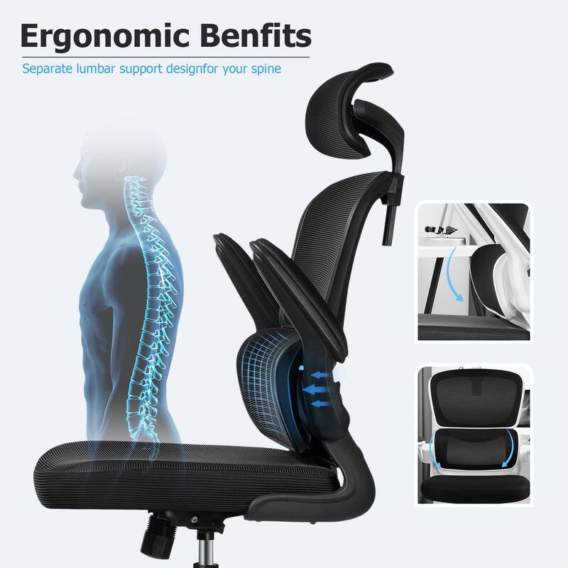 Ergonomic Office Chair, High Back Mesh Desk Chair with Lumbar Support