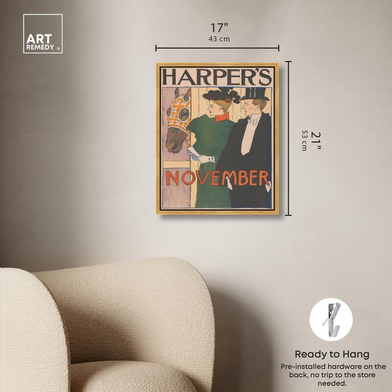 Harpers November 1895 Canvas by Art Remedy
