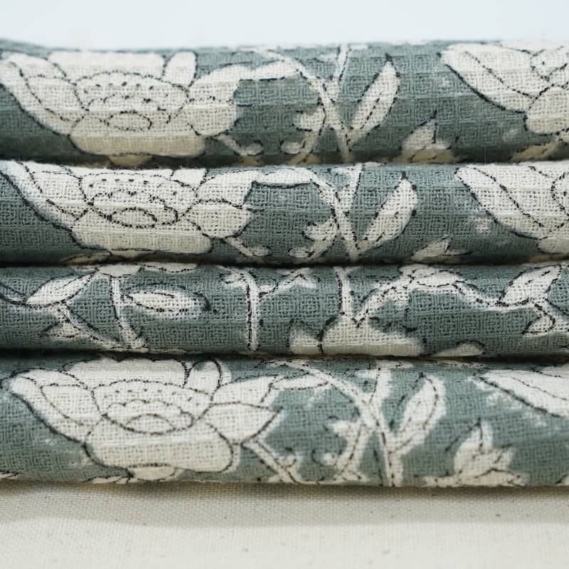 Fabdivine Handmade Floral Block Print Kitchen or Bath Room Hand Towels Home or Office Accent