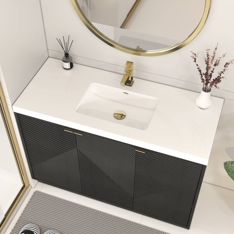Milano 48" Freestanding Bathroom Vanity with White Acrylic Sink