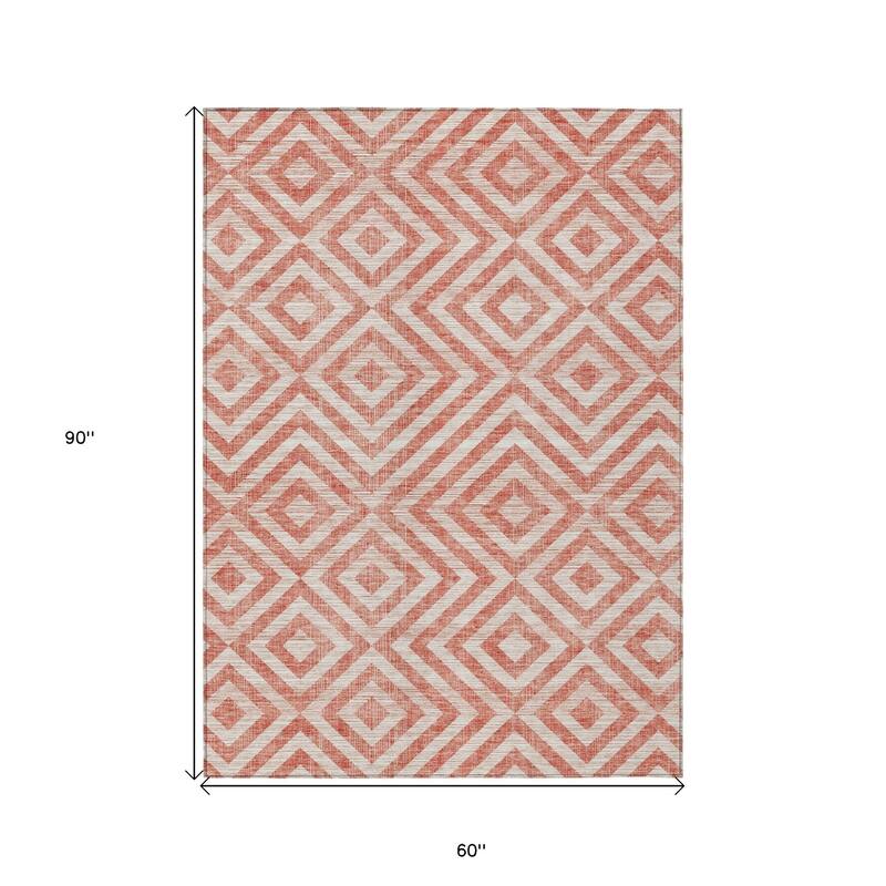 HomeRoots Geometric Transitional Rectangle Outdoor Rug