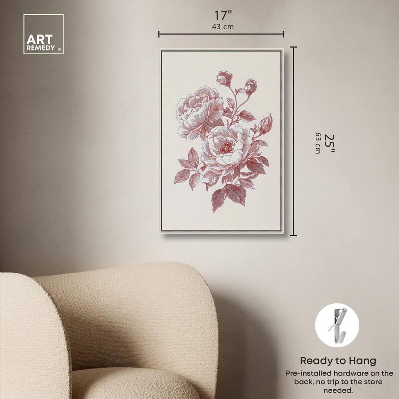 Breezy Red Pencil Blooms Canvas by Art Remedy