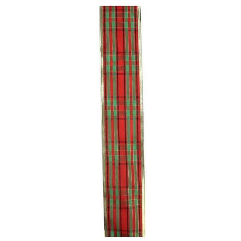 Striped Wired Christmas Craft Ribbon 2.5" x 10 Yards - 2.5" x 10