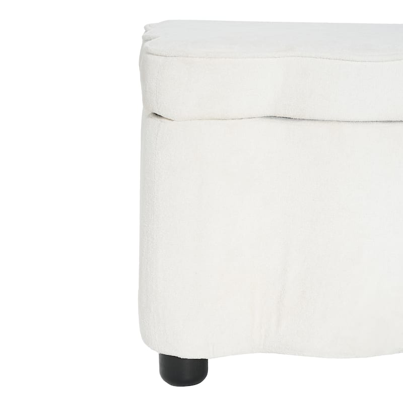 Christopher Knight Home - Milan Modern Velvet Storage Ottoman with Scalloped Design