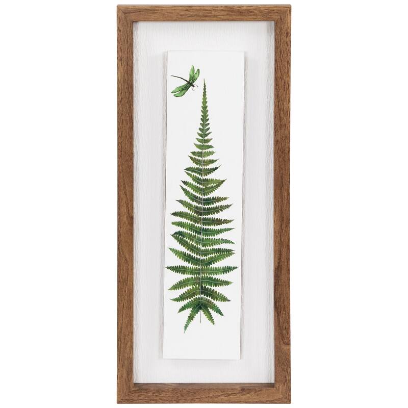 Fern Leaf with Dragonfly Framed Wall Art - 15.75"