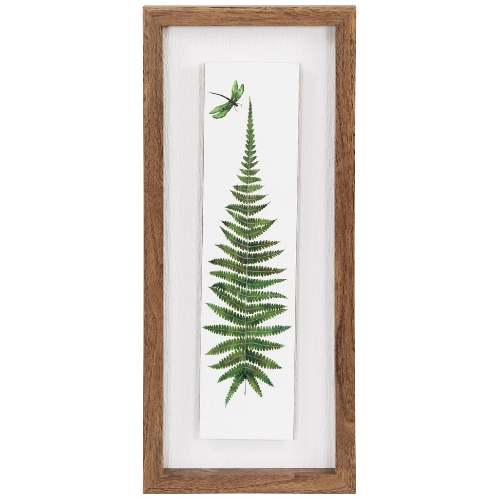 Fern Leaf with Dragonfly Framed Wall Art - 15.75"