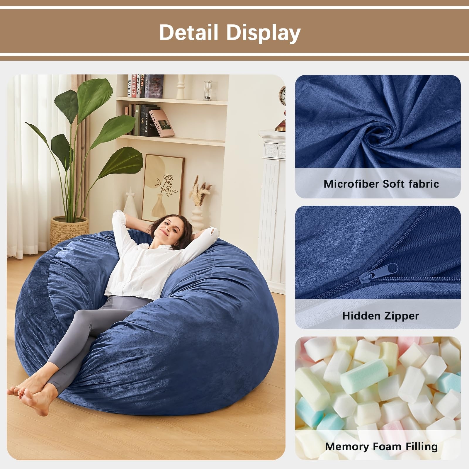 Bag Chair Bean Bag Filling Material Faux Leather Bean Bag FIlled